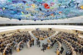 Преглед на специалната сесия на Съвета по правата на човека относно положението с правата на човека в Украйна, проведена в ООН в Женева, Швейцария, на 12 май. (Denis Balibouse/Reuters)