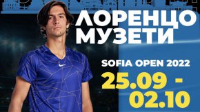 Финалите в Милано Лоренцо Музети ще играе на седмото издание на тенис турнира от сериите ATP 250 в София от 25 септември до 2 октомври.