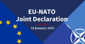 
ЕС и НАТО подчертават в съвместната си декларация, че партньорството "трябва да бъде изведено на по-високо ниво", в това число и в отношенията със световни сили като Русия и Китай, но и по отношение сигурността на обектите от критичната инфраструктура