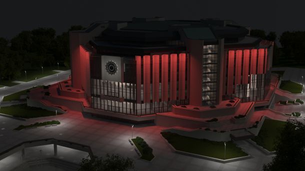 Светлинни ефекти оживяват сградата на НДК за Деня на будителите