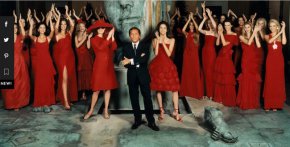 Веднъж направи червено, а сега червеното присъства във всяка колекция", казва бизнес партньорът му Джанкарло Джамети пред Vogue през 1985 г