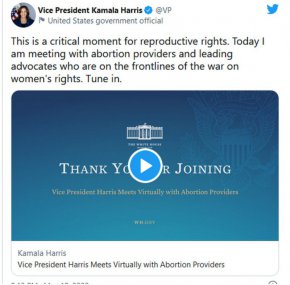 Вицепрезидентът Камала Харис предупрежди, че правителството ще наруши личните свободи, ако Върховният съд на САЩ отмени конституционната защита на правото на аборт, както се очаква