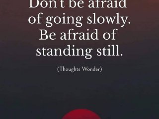 Не се страхувай да вървиш бавно страхувай се че стоиш