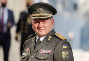 Върховният главнокомандващ на въоръжените сили на Украйна Валерий Залужний в Киев, Украйна, на 19 октомври. (Глеб Гаранич/Reuters)