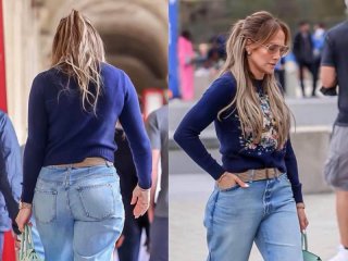JLo с отново модните клош джинси Фото на деня