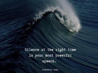 Мълчанието в подходящия момент е най силната ви реч
