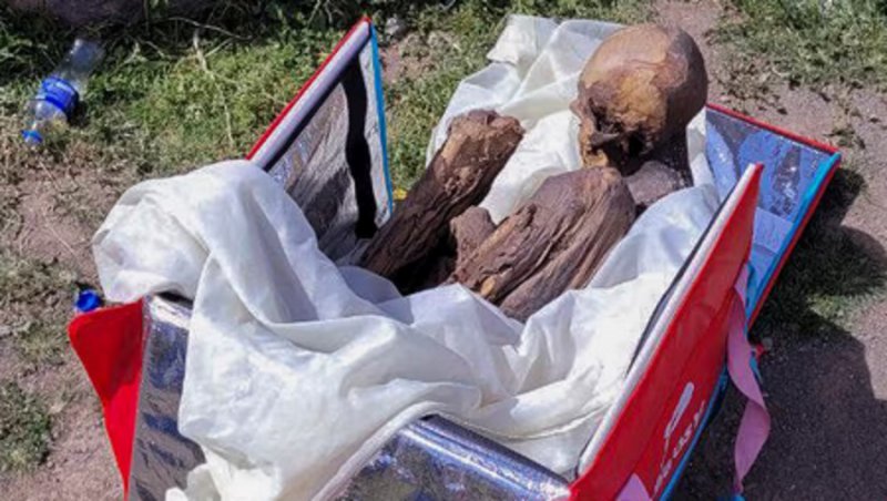 Перуанската полиция конфискува вековна човешка мумия, след като я открива