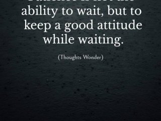Търпението не е способността да чакаш а да запазиш добро