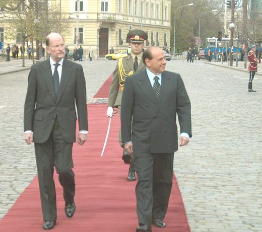 Когато Царят беше премиер, Силвио Берлускони дойде на посещение, също
