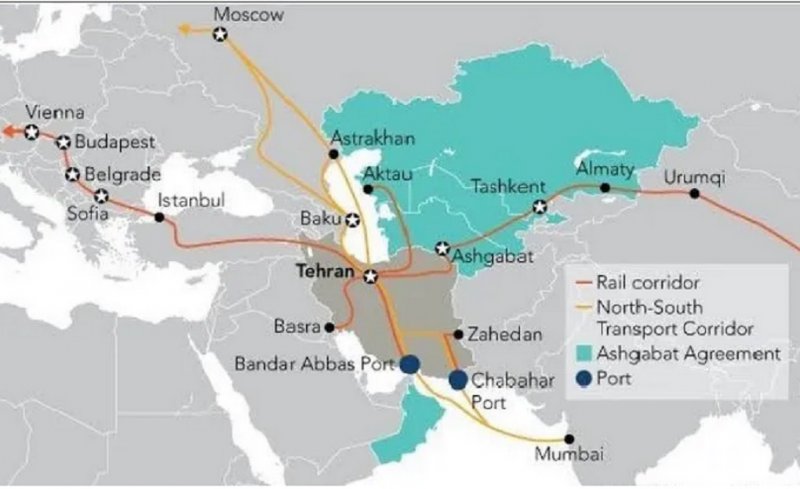 Обемът на стоките, превозвани по Международния транспортен коридор Север-Юг (INSTC),