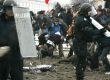 Полицията разгонва студентски протест в София,14.01.2009. 