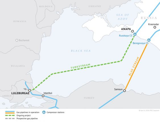   930 км Турски поток през морето готов, договорено отклонение към България